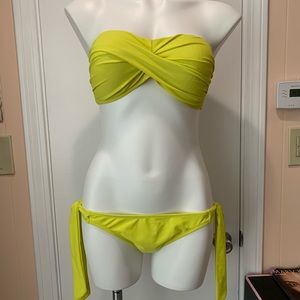 NWOT Yellow Strapless Bikini